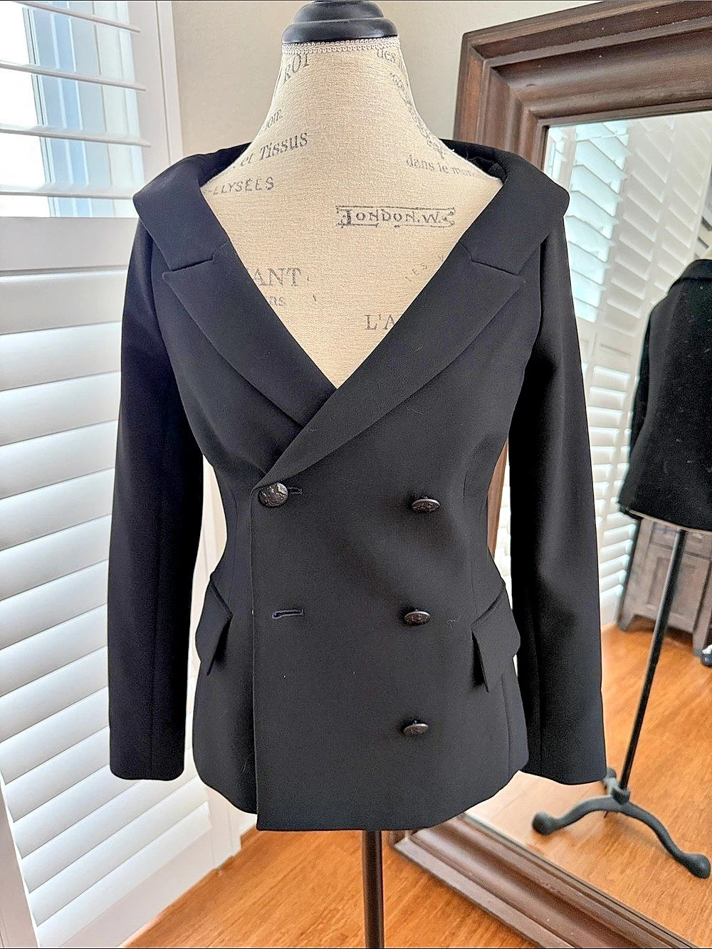 Veronica Beard Double-Breasted Blazer in Black Size 6 Like New